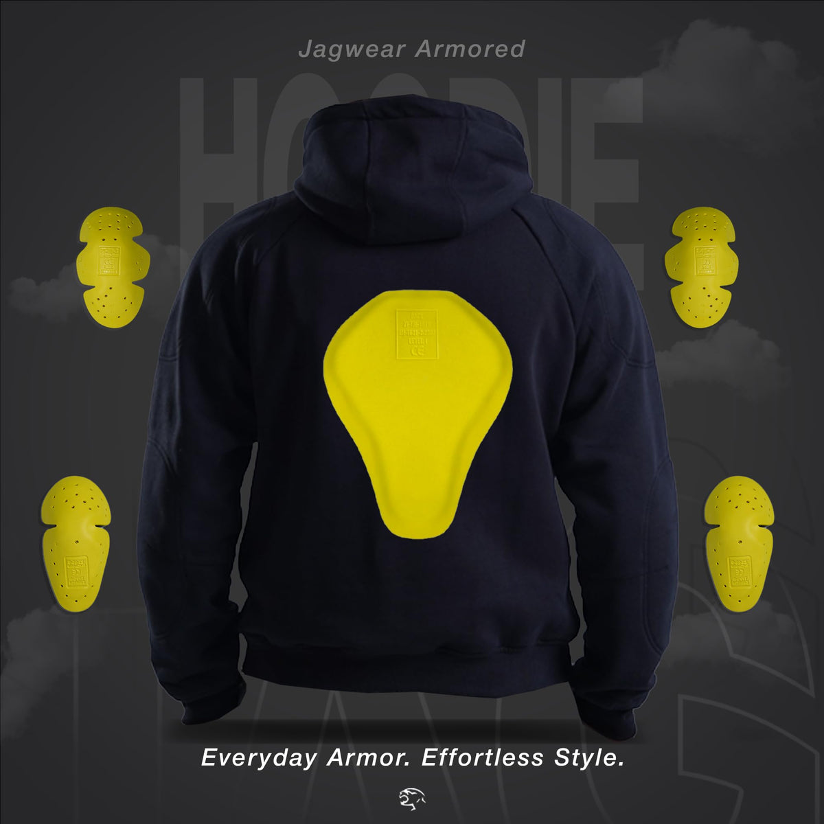 JAG Motorcycle Protective Hoodie with Partial Aramid Lining, Riding Jacket
