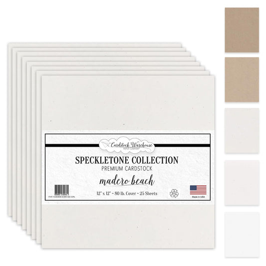Cardstock Warehouse Speckletone Madero Beach Sand Card Stock Paper – 25 Sheets, 12 x 12", 80 lb/215 gsm – 100% Recycled, Premium Matte Finish for Cardmaking, Scrapbooking, Crafts & DIY Projects
