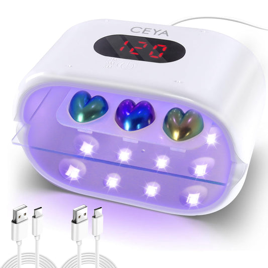ceya UV Light for Resin,Double-Sided uv Resin Lamp 36W Fast Curing with 2pcs USB Cable,Digital Display (2M 3M 5M),UV Lamp 360° Coverage for Curing, Molds, Jewelry Making, DIY Craft