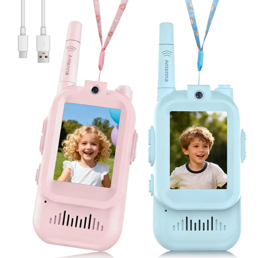 vilicert Toys for 3-12 Year Old Boys Girls, Rechargeable Video Walkie Talkie for Kids, 11 Channels 2 Way Radio Toy with Voice Effect, Birthday