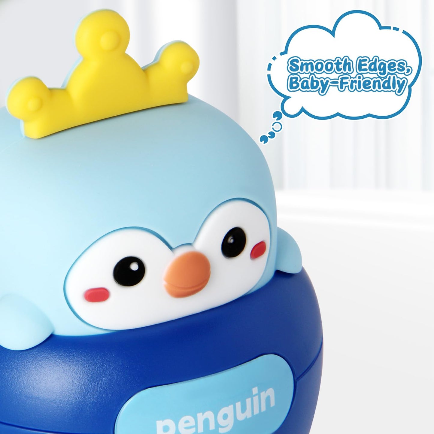 Yaozyety Baby Penguin Wobble Toys, Infant Roly-Poly Tumbler Musical Wobbler, Babies Sensory Development & Teething Toy for Newborn 3-12 Month Baby Toddler Boys and Girls Gifts