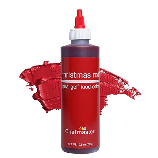 Chefmaster Xmas Red Liqua-GelÂ® Food Coloring - Vibrant, Fade-Resistant Dye for Icing & Fondant | 10.5 oz