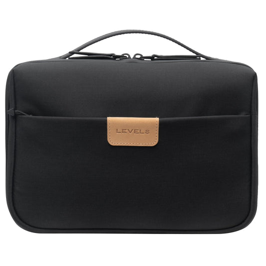 LEVEL8 Travel Toiletry Bag for Women Men, Travel Organizer Water Repellent, Makeup Organizer with Hang Hook for Travel Accessories, Large/Black