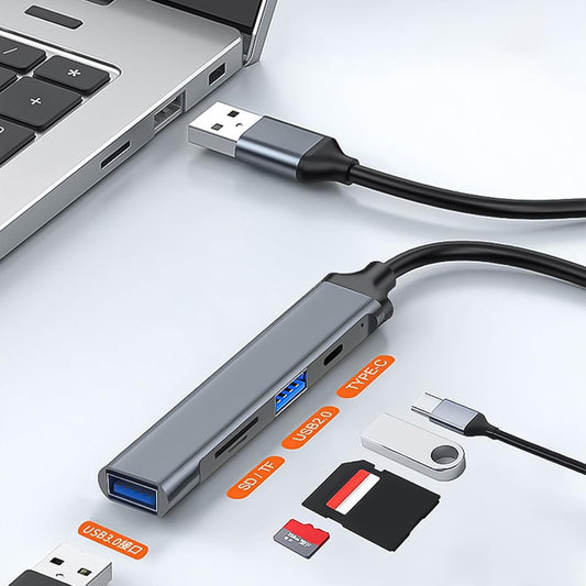 Tizuqe 5-in-1 USB3.0 2.0 USB Fast Docking Station to Type C Card Reader Charging Multiple Data Transfer Hubs for PC