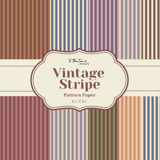 Vintage Stripe Pattern Paper: 20 Unique Double-Sided Pattern Sheets for Scrapbooking, Card Making, Junk Journals, Origami, and Other Cut and Create Paper Crafts
