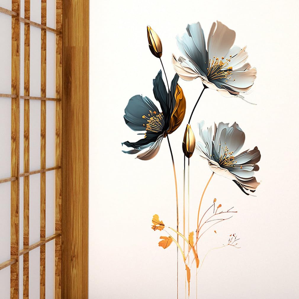 CNUSER 3D Wall Stickers DIY Flower Wall Decal Removable Waterproof Wall Art Decor for Bedroom Living Room Offices Home Decoration (Floral)