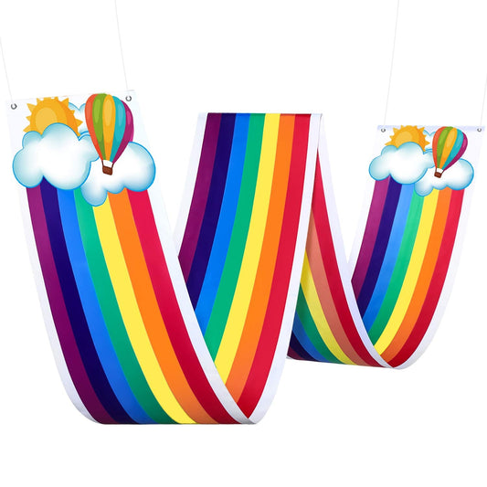 Blulu 1 Pc 11.8 ft Rainbow Ceiling Decorations Rainbow Cloud Ceiling Garland Banner Hanging Bunting for Birthday Party Classroom Daycare and Nursery School Graduation Baby Shower Decorations
