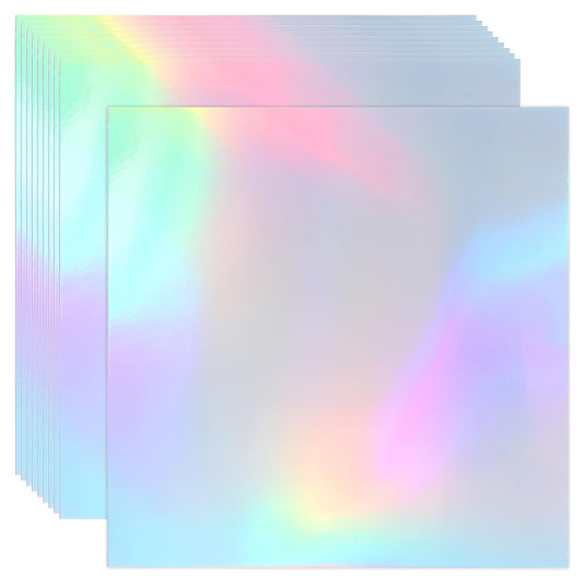 PATIKIL 12"x12" Holographic Cardstock, 20 Pack Metallic Iridescent Mirror Paper Foil Board Reflective Sheets for Scrapbook Poster DIY Craft, Style 1