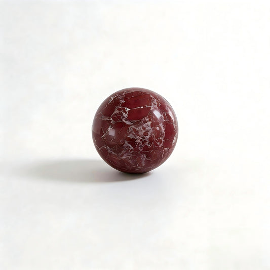 SIRIZEN-DIVING Rosa Levanto Natural Marble Decorative Sphere Set, Heavy Solid Stone Balls for Home Decor, Bedroom, Entryway, Hotel, Dining Room Tabletop Display (10cm Diameter)