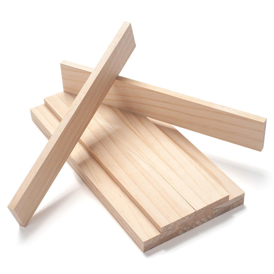Wood Strips Slats Wooden Sticks for Crafts 3/8" × 2" × 12", 10 PCS Thin Wood Planks Trim Lumber Support Flat Boards Pieces Square Wooden Dowel Rods for Crafting, Woodworking, Model Making