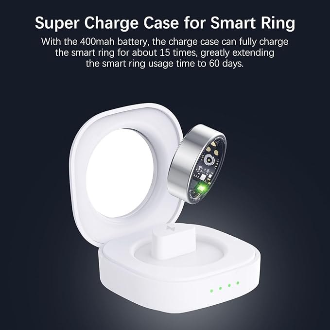 Smart Health Rings for Women Men, Fitness Tracker with Heart Rate, Blood Oxygen, HRV, Sleep Tracker, Step Tracker, No Subscription Fee, IP68 Waterproof Smart Ring for iphone & Android (Silver, 7#)