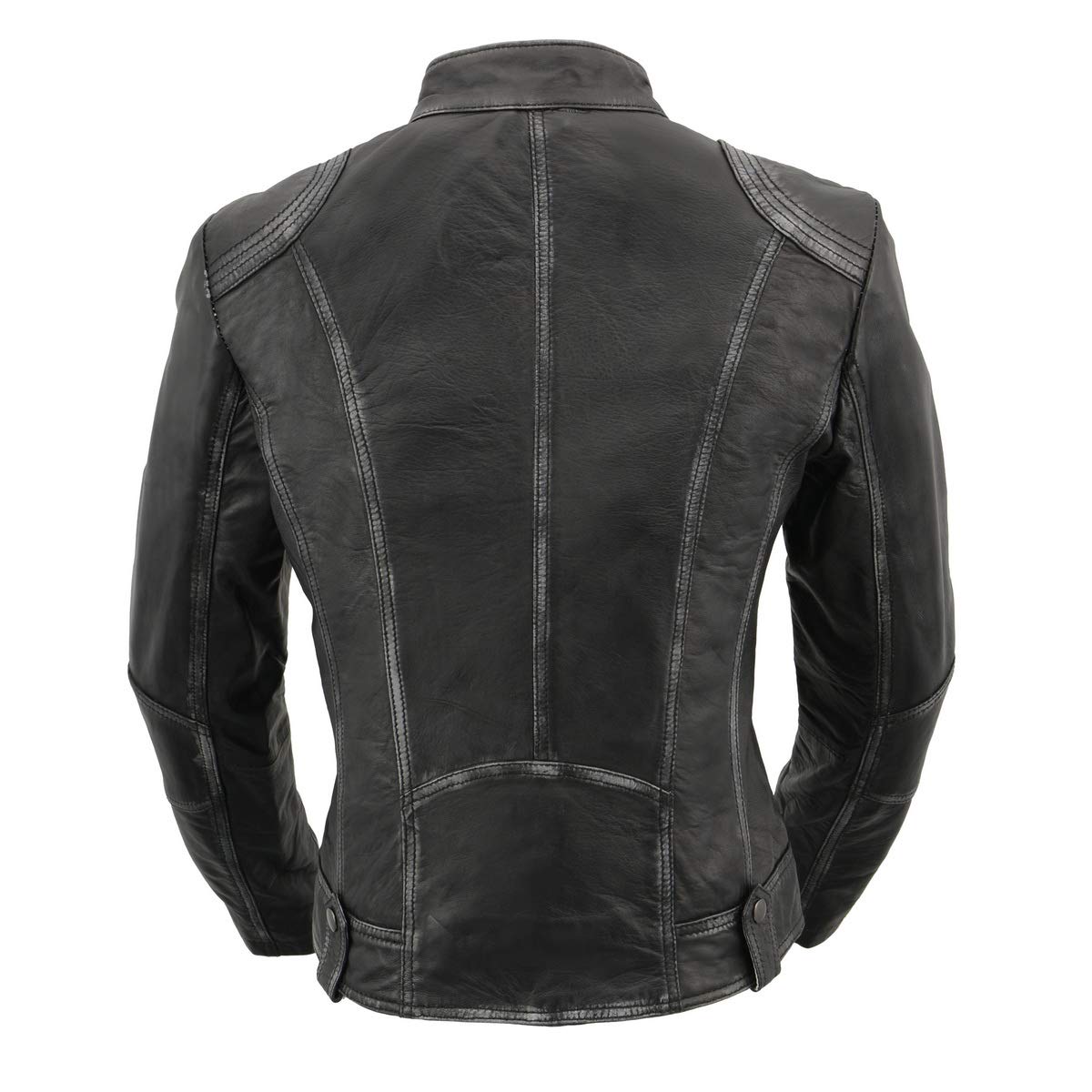 Milwaukee Leather SFL2830 Women's Black Sheepskin Scuba Style Fashion Leather Jacket - Large