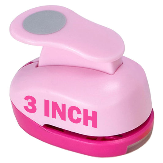 Circle Punch 3 Inch Craft Hole Paper Punch Pink - Extra Large 75mm Circle Hole Round Punchers for Cardstock, Gift Wrapping, Greeting Cards and Scrapbook