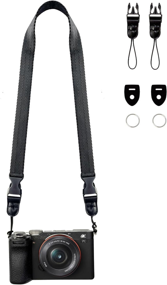 YMTHamaz3 Buckle,Washable,Black,39 Inch Camera Neck Straps Short,Binocular Strap with Quick Release