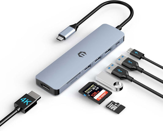 Tiergrade 7-in-1 100W 3 3.0, USB C Hub Multiport Adapter, USB C Docking Station with HDMI, PD, USB SD/TF Slot