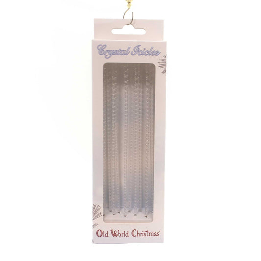 Old World Christmas Crystal Icicles Glass Blown Ornament for Christmas Tree, Handcrafted Holiday Decoration