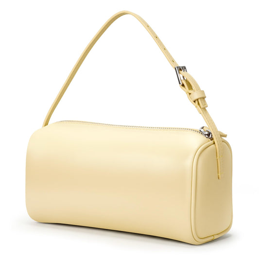 Hobo Crossbody Bags For Women,Vegan Leather Barrel Bag For Ladies,Designer Mini Pruse With Adjustable Strap,Baby Yellow