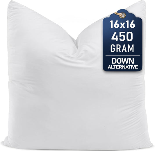 Utopia Bedding Throw Pillow - Fluffy 16x16 Inches Down Alternative Cushion in White | Perfect for Bed, Sofa & Couch