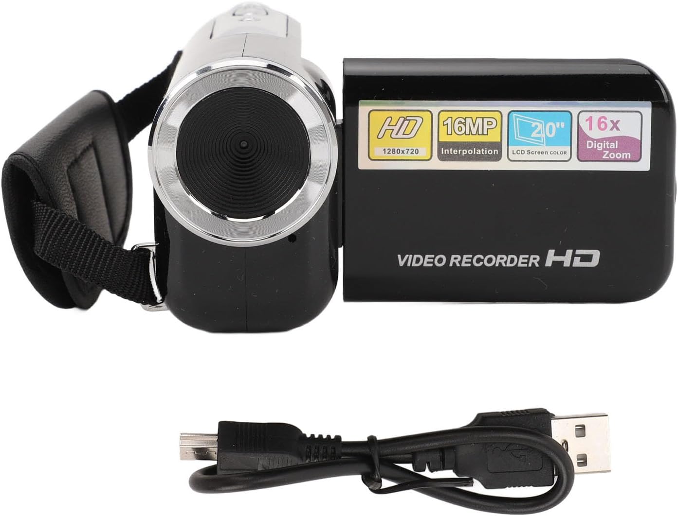 shenruifa 16MP 1080P 16X 2in 1/4 Inch Camcorder Digital Zoom Rotatable Screen Anti Shake USB Port Threaded Hole Video