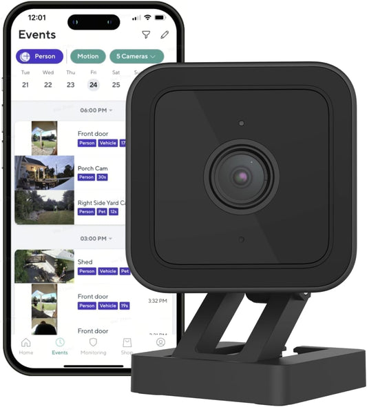 Wyze Lifestyle V3 1080p Cam Smart Home Security Camera, Indoor/Outdoor Use, Plug-in, Color Night Vision, Motion