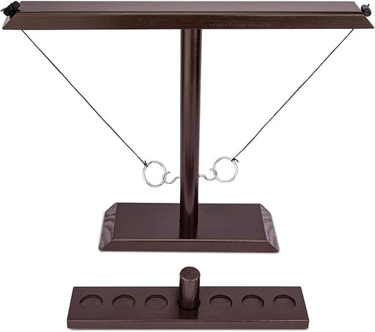 DreamToyz Ring Toss Games for Adults, Yard Games, Patio Decor, Outdoor Indoor Games, Wooden Hook and Ring Game for Bars, Home, Party, 15.7" X 13" Large Size