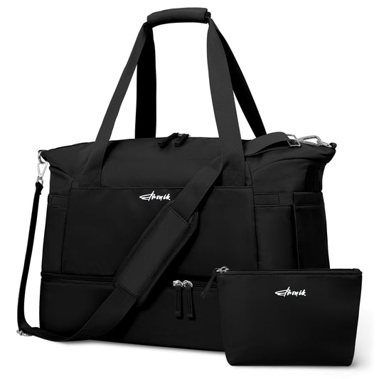 ETRONIK Gym Bag for Women, Personal Item Travel Bag with Shoes Compartment, Weekender Overnight Duffel Bag with Wet Pocket, Carry On Bag for Women, Travel, Gym, Weekend