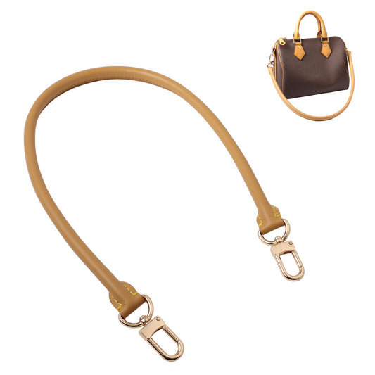 Genuine Vachetta Leather Short Shoulder Strap Compatible with Speedy 25 30 & Soft Speedy 30, Handmade Replacement Armpit Bag Strap with Precision Stitching Beeswax/Apricot (Length:27.5in-Beeswax)