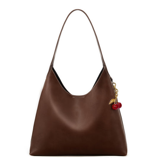 Goinsound Hobo Bags for Women Slouchy Tote Purse with Cherry Charm Trendy Designer Handbag for Fall Fashion