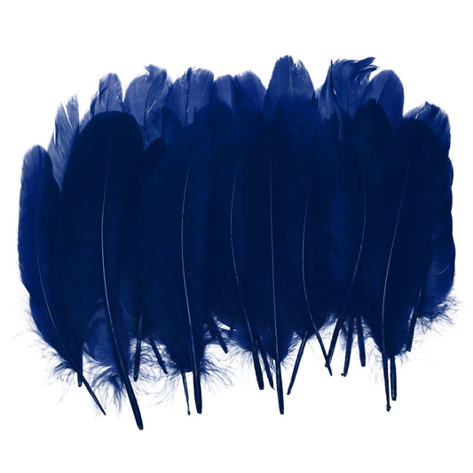 PATIKIL 4-6" Natural Goose Feathers Bulk for Crafts, 300 Pack Long Assorted Colors Feathers Decor for DIY Dream Catchers, Hats, Garland, Vase Supplies Adults Crafting, Navy Blue