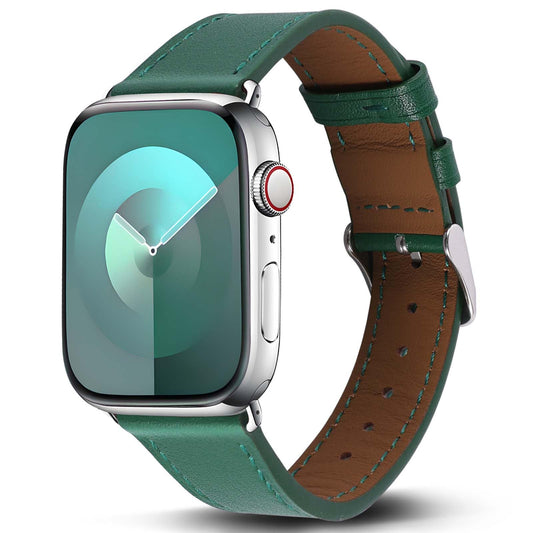 Biggyboom Soft Genuine Leather Bands Compatible with Apple Watch Band 42mm 41mm 40mm 38mm for Women Men, Sweat Wear Resistant Leather Replacement Strap for iWatch Series 11 10 9 8 7 6 SE 5 4 3 2 1
