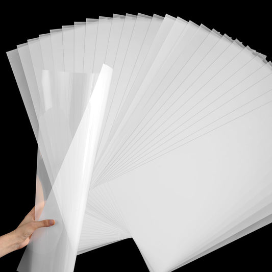 Frienda 48 Packs 7.5mil Blank Stencil Sheets 12 x 24 Inch Plastic Sheet Making Sheet Milky Translucent PET Template Stencil Material for DIY Crafts Gift