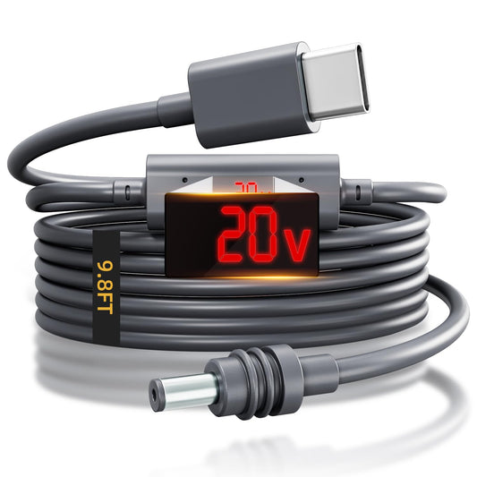 ToKismet 18AWG (3m/9.8ft) Starlink Mini USB-C to DC Power Cable Smart PD Chip & Copper Wire with Voltage & Current