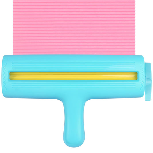 KW-triO Paper Crimper for Chip Bags Crafting Paper Creasing Tool for Scrapbooking, Quilling, Wrapping, Bag Sealing Decorative Edge Creaser with 8-1/2 Inches Width Roller (Cyan)