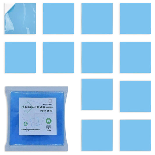 CLPA 3.75 Inch Craft Squares - Set of 12 Clear Ornaments for Crafts, Made from Flexible Plastic Clear Ornament Blanks, Perfect for Crafting, Custom Coasters, and Christmas Decorations
