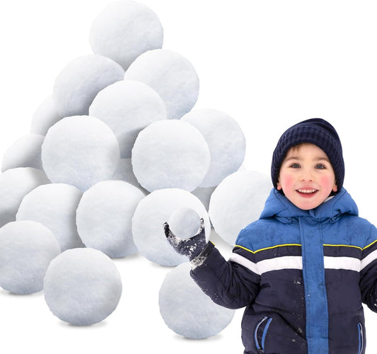 Skiennix 20 Pack Snow Toy Balls - Soft Plush Indoor Snow Fight Balls for Kids | Winter Fun & Christmas Decor