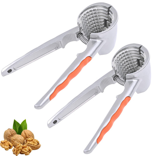 LOCEAST 2 PCS Nut Crackers for All Nuts Heavy Duty Walnut Cracker with Non-Slip Handle Pecan Crackers Tools Funnel Walnut Pliers Nutcracker Pecan Walnut Plier Clip Tool