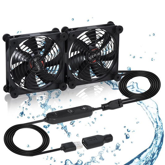 xiaoqijia 140mm 10 5V 12V IPX5 Dual Quiet Fan with Speed USB Fan DC Waterproof Fan PC Fan Portable Cooling Fan