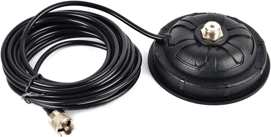 YNIBST 4.5 Inch SO239 Mount,16.4 ft.RG-58 PL-259,for Mobile Magnetic Antenna Cable with HF VHF UHF Mobile Ham Radio