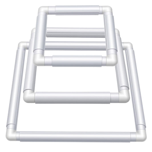 Afcabakila 3 Pcs Rectangular Embroidery Hoops White Cross Stitch Snap Frames, 3 Size Embroidery Frame for Quilting, Needlepoint, Silk-Painting DIY Sewing, Craft Tool,Craft Sewing and Ornaments
