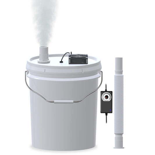 19L Large Capacity DIY Humidifier Kit - for Plants, Mushrooms, Grow Tents, Terrarium | Turns a 5 Gallon Bucket into Cool Mist Humidifier, Extendable Hose, High Output, Long Runtime (1 Fogger Kit)