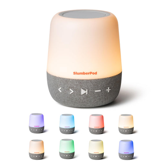 SlumberPod SlumberCalm 2-in-1 Sound Machine with Light for Kids | Baby Sleep Soother | White Noise Machine Baby | Nature Sounds | 8 Night Light Colors | Sound Machine | Rechargeable