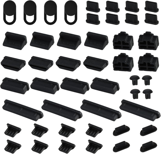 TNJPSEK 48 Pack USB2.0/3.0 RJ45 (10 USB Dust Cover Cap, Silicone Multi-Type Port Plug Protector Cover for Computer