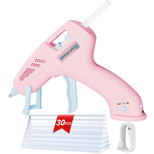 Mini Hot Glue Gun with 30 Sticks,Glue Gun Kit with USB Charge,Fast Preheating 20W Hot Glue Gun Kit Craft Glue Guns for Craft, DIY, Repairs