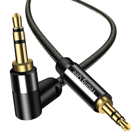 Yeung Qee 3.5mm 1ft, 3.5mm (1FT/0.3M) Aux Cable Nylon Braided Male to Male Stereo Audio Cable Audio Auxiliary Input