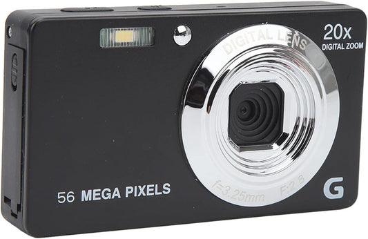 ciciglow 4K 56MP 20x 2.7 128GB Digital Camera, Digital Zoom Camera, in Travel Camera, Built in Flash, Support Up