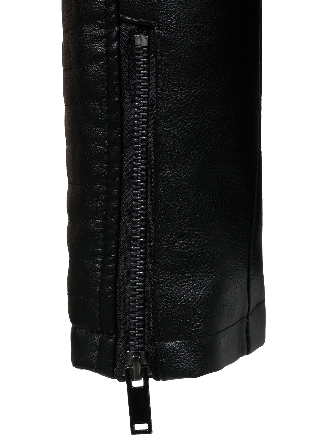HOOD CREW Men’s Stand Collar Leather Jacket Motorcycle Jackets Faux Leather Biker Coats Lightweight Outwear Black L