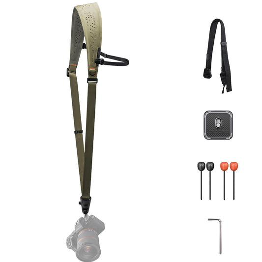 PGYTECH Camera Strap Pro, Quick Release Heavy Duty Camera Shoulder Strap With Detachable Underarm Strap, Professional Camera Harness, Leather Ergonomic Shoulder Pad for DSLR/Mirrorless Cameras, Green