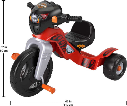 Fisher-Price Harley Davidson Toddler Tricycle Ride-On Preschool Toy, Lights & Sounds Trike with Adjustable Seat (Amazon Exclusive)