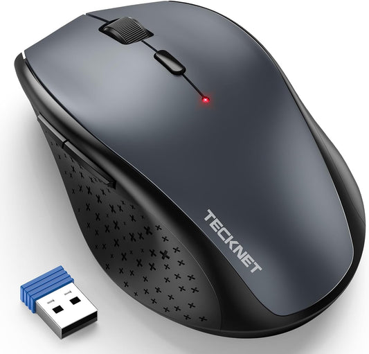 TECKNET 2.4G 6-Level 4800 Click30 6 Wireless Mouse, USB Computer Mouse with Adjustable DPI, Silent Quiet Months