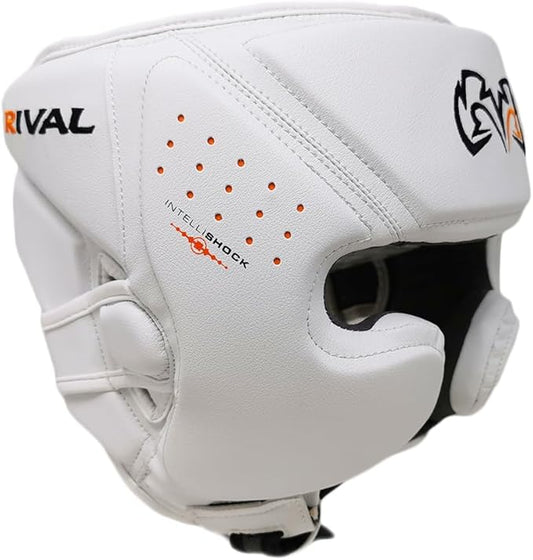 RIVAL Boxing RHG10 Intelli-Shock Headgear, D3O Front and Side Padding, Hook and Loop Back Adjustment with Lace on Top, and Anatomical Rear Head Pad Every Time